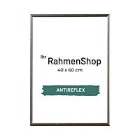 Reflexfreier silberner Aluminiumrahmen, glänzend, schmal, 40 x 60 cm - Typ 9013