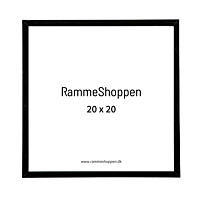 Sort ramme, blank aluminium, 20x20 cm