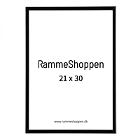 Sort blank aluminiumsramme 21x30 cm, A4