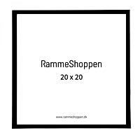 Mat sort aluminiumsramme 20x20 cm