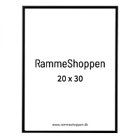 Schwarzer Aluminiumrahmen, matt, schmal, 20 x 30 cm - Typ 672