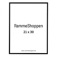 Mat sort aluminiumsramme, 21x30 cm ,A4