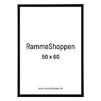 Schwarzer Aluminiumrahmen, matt, schmal, 50 x 60 cm – Typ 672 