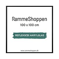 Reflexfreier schwarzer Aluminiumrahmen, matt, schmal, 100 x 100 cm – Typ 672 