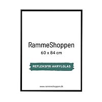 Reflexfreier schwarzer Aluminiumrahmen, matt, schmal, 60 x 84 cm (A1) - Typ 672