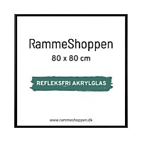 Reflexfreier schwarzer Aluminiumrahmen, matt, schmal, 80 x 80 cm – Typ 672 