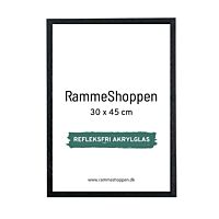 Reflexfreier Holzrahmen, Schwarz, schmal, 30 x 45 cm - Typ 840