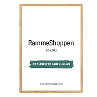 Reflexfreier Holzrahmen, massives Eichenholz, schmal, 61 x 91,5 cm - Typ 320