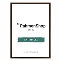 Reflexfreier Holzrahmen, Braun, schmal, 21 x 30 cm (A4) - Typ 830