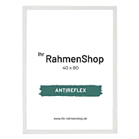 Reflexfreier Holzrahmen, Weiß, schmal, 40 x 80 cm - Typ 860