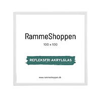Reflexfreier Holzrahmen, Weiß, schmal, 100 x 100 cm - Typ 861